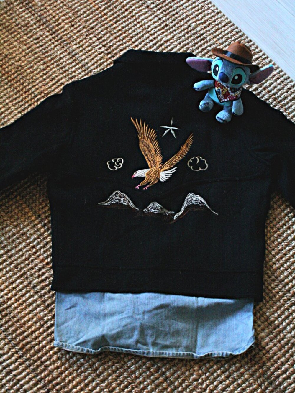 Hand embroidered wool sukajan jacket, eagle dragon USN, 1940s cropped fit, size